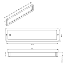 Furnipart Skjutd�rrshandtag - Borstat st�l - Modell Tub Straight