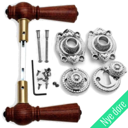 Drrhandtag - Tr - Inomhus - Frnicklad mssing Rosewood (905201-A)