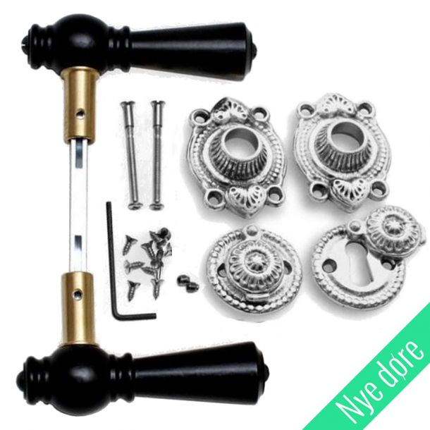 Drrhandtag - Tr - Inomhus - Nickelplterad / Svart tr (905202-A)