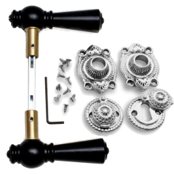 Klamka sterbro - Niklowane &#380;elazo i czarne drewno - OESTERBRO1021