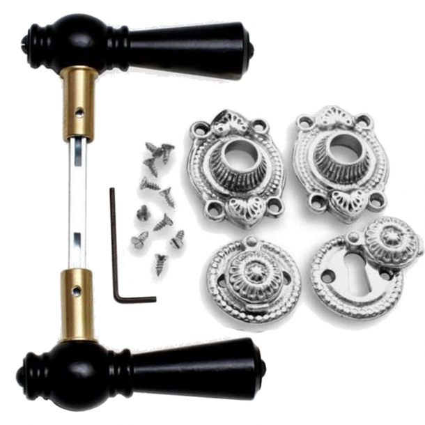 Klamka sterbro - Niklowane &#380;elazo i czarne drewno - OESTERBRO1021