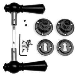 Klamka sterbro - Czarne &#380;elazo lakierowane i czarne drewno - OESTERBRO1025