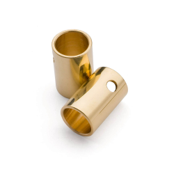 Rosewood wooden door handle - Brass back plate with keyhole - SVANEMLLEN