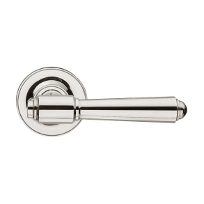 Door handle exterior - glossy nickel including rosette - BRIGGS 127 mm