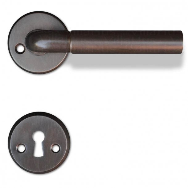 Funkis door handle - Interior - Browned brass door handle - ø16 mm - Model 383