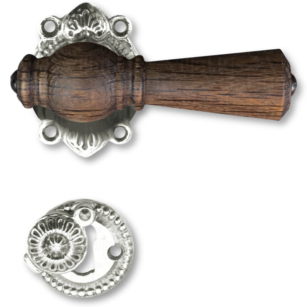 Door handle, Interior, Smoked Oak / Antique Nickel