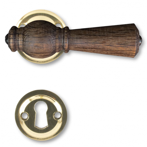Door handle, Interior, Smoked Oak / Brass