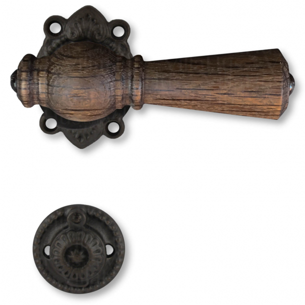 Door handle, Interior, Smoked Oak / oxidized brass