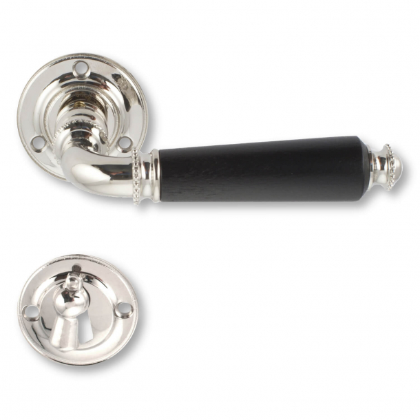 Door handle interior - HUMLEBÆK - Nickel polished with flap escutcheon