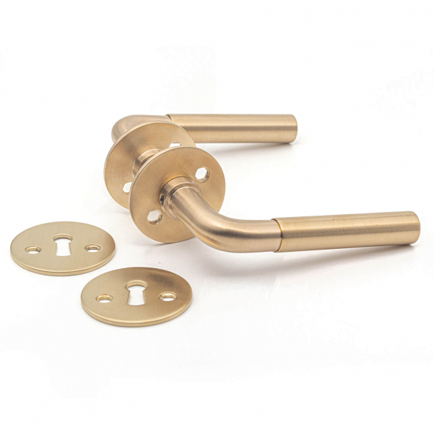 FUNKIS door handle interior - Brushed brass without lacquer - Model 383