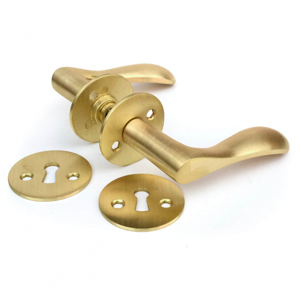 Door handle - Interior - Brushed brass with lacquer (200924) - BELLEVUE
