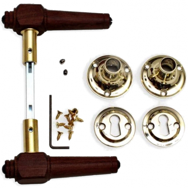 Holztrgriffe - Innenbereich - Messing und Palisander (205231)