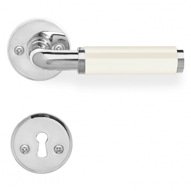 Door handle FUNKIS - Chrome plated and white Bakelite - Model 383