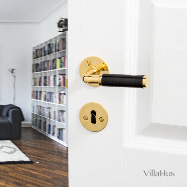 FUNKIS door handle interior - Brass and black Bakelite - Model 383