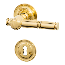 Drrhandtag - Mssing - Trhuvud - Rost och nyckelskylt - Modell 1190 - Utan frg