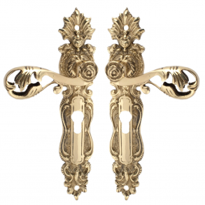 Door handle exterior - Profile cylinder, Brass with lacquer - cc72 mm - Model L472