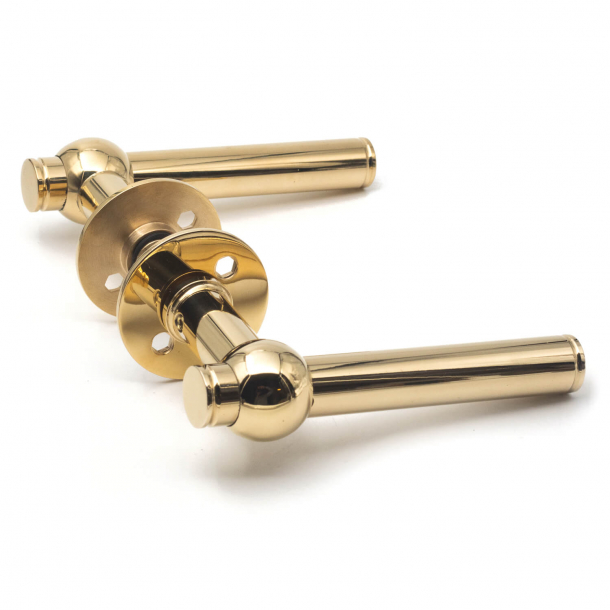 Door handle brass without lacquer - SKODSBORG 18 mm - Model 8018