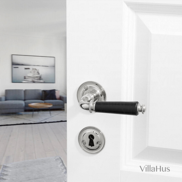 Klamka do drzwi - Humlebaek - B&#322;yszcz&#261;cy nikiel 