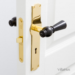 Svart Drrhandtag - Trd - Messing  lng distans av  nyckelhl