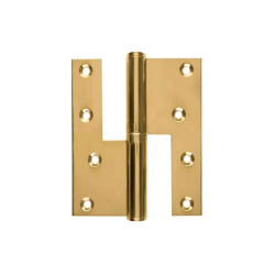 Door hinge, Right - 130 x 45 mm - Square - Brass - stainless steel pin