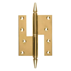 Gngjrn, Hger - 130 x 45 mm - Kvadratisk / Tips-knapp - Mssing