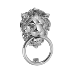 Door knocker lion head, Chromed, 115x90 mm (202709)