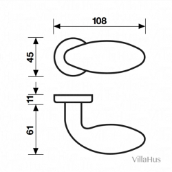 Klamka Ga&#322;ka- Polerowany mosi&#261;dz, - 108 mm - Model K1160
