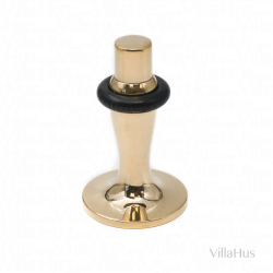 Ogranicznik do drzwi - Mosi&#261;dz bez lakieru / Czarna guma- Monta&#380; na pod&#322;odze - SIBES