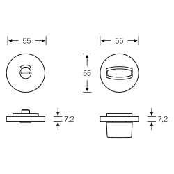 FSB Sichtschutzschloss fr Toilette  Gebrstetes Aluminium  DIN cc30  Modell 1735  5 x 5 mm