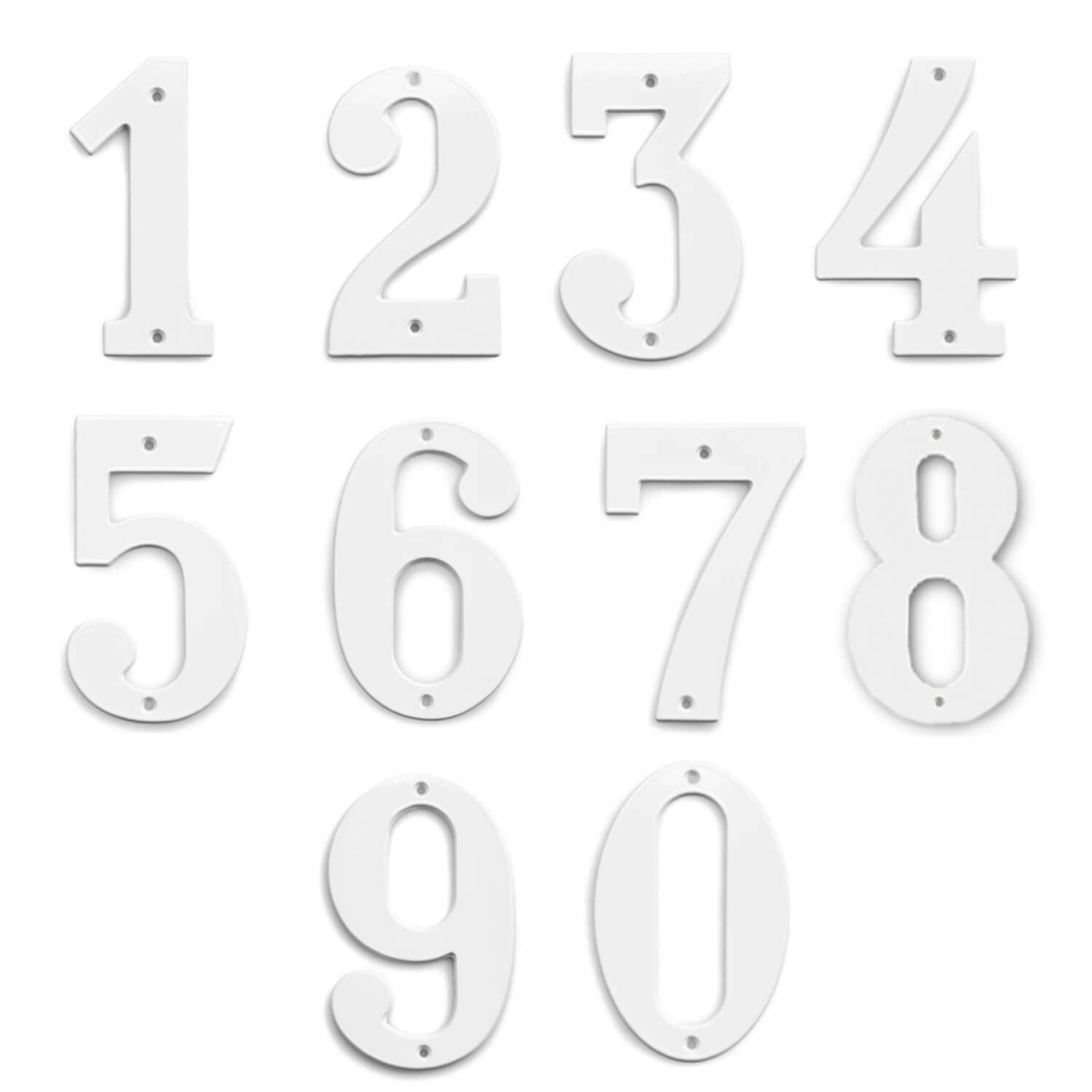 House numbers, White, 140 mm, Model 572 House numbers VillaHus