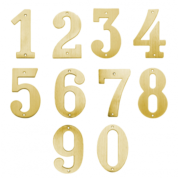 House numbers - Large - Brushed brass - Model 572 - 140 mm