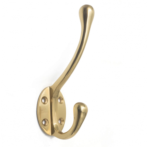 Hat hook - Polished brass WITHOUT lacquer - 120 mm - Model 90
