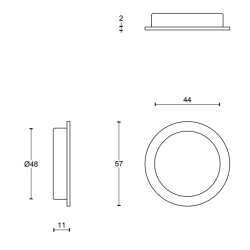 Skydedrsskl- Formani - Basic-  Satin stl - 57 mm