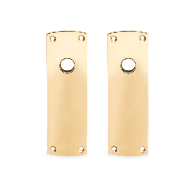 Backplate - Brass without lacquer - Handle hole ø15 - 165 x 45 x 2 mm
