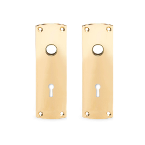 Backplate with keyhole - cc72mm - Brass without lacquer - Handle hole 15 - 165 x 45 x 2 mm