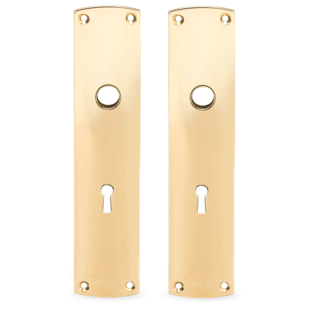 Backplate with keyhole - cc72mm - Brass without lacquer - ø16 - 165 x 45 x 2 mm