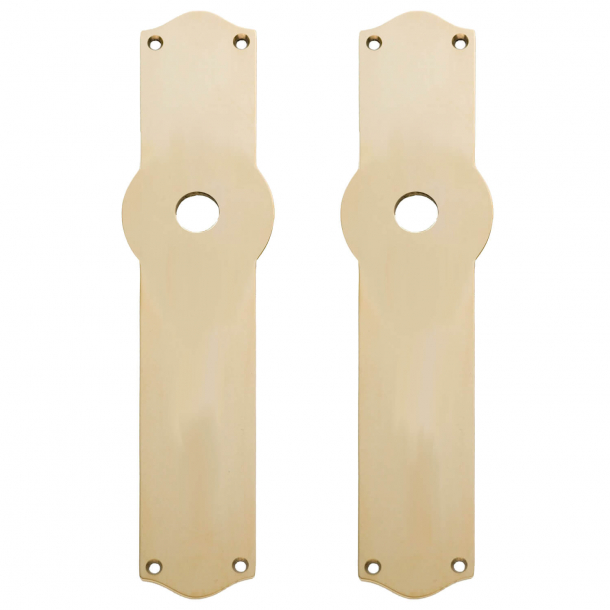 Back plate without keyhole - Brass without lacquer - Model L41 - 215x41x3 mm