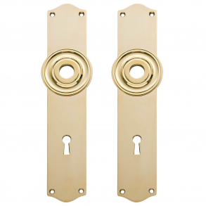 Door back plate brass - Rosset and keyhole