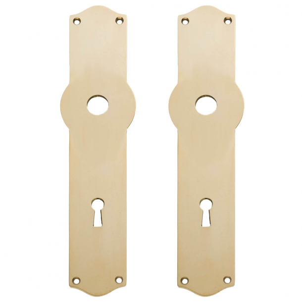 Back plate with keyhole - Brass without lacquer - Model L41 - 215x41x3 mm