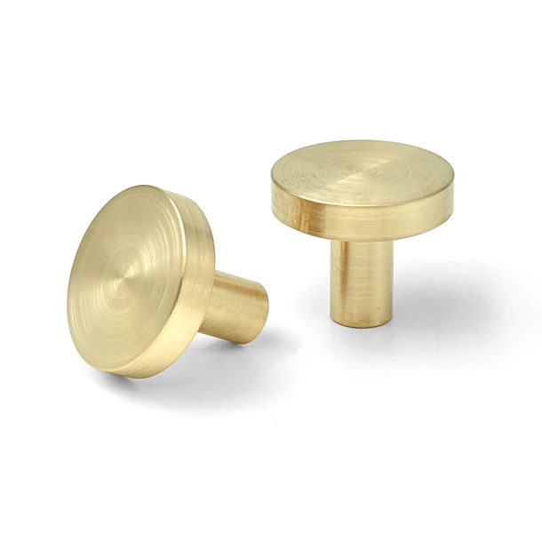 Furniture knob - CONTEMPORARY - Brushed brass - 28 mm
