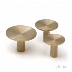 Cabinet knob - Brushed brass lacqueret - Model Deep - 28 mm