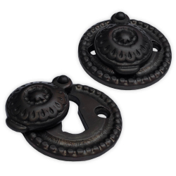 Holztrgriff - Gerucherte Eiche und brniertes Messing - Modell Kopenhagen 670