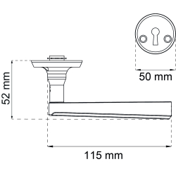 Drrhandtag inuti. med nyckelskylt Oxford matt mssing