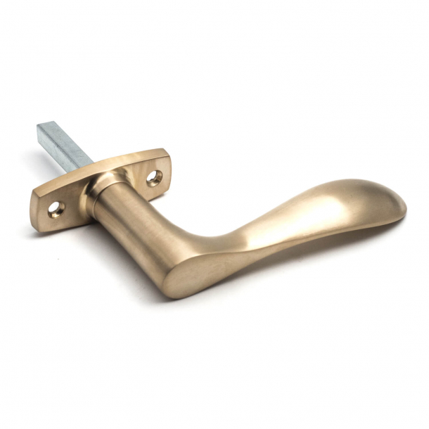 Window handle - Right - Brushed brass without lacquer - Model BELLEVUE