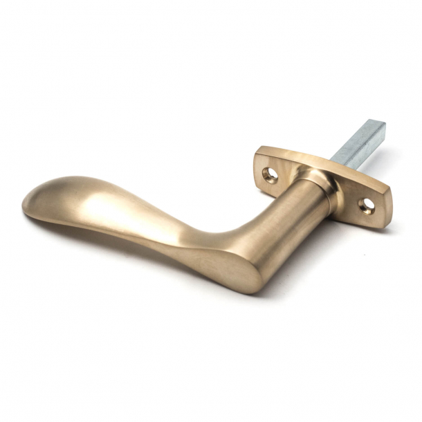 Window handle - Left - Brushed brass without lacquer - Model BELLEVUE