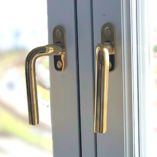 Espagnolette handle- Left - Brass - 15 mm - Model 17361