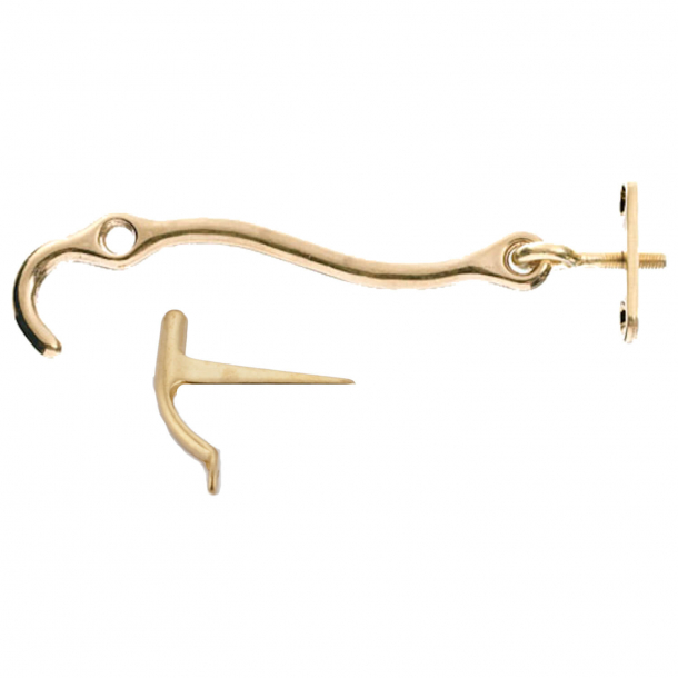 Storm hook with plate and tail hook - Brass with lacquer - Model 300