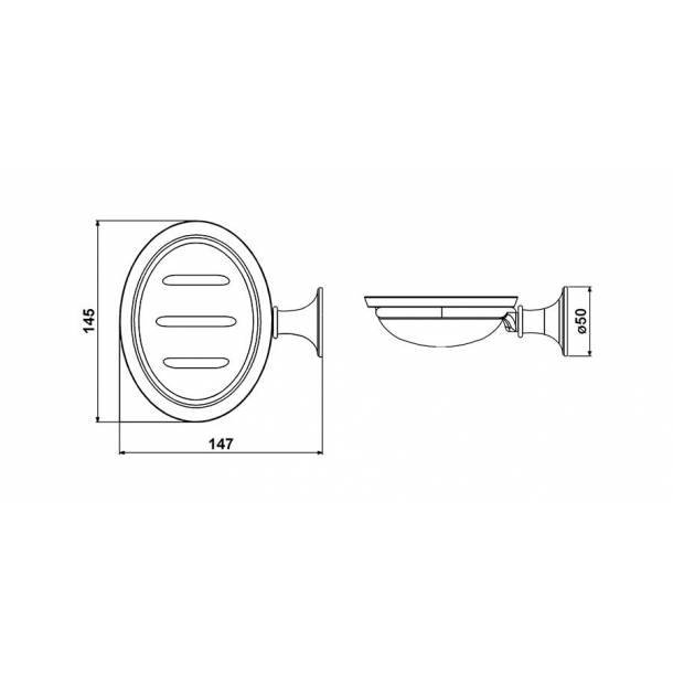 Mydelniczka &#347;cienna - bia&#322;a porcelana i chrom - Model TB36