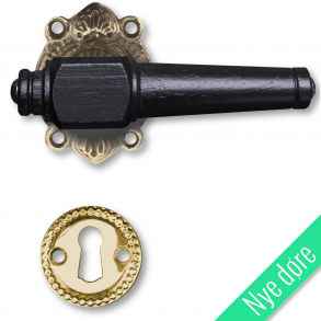 Drrhandtag - Tr - Inomhus - Antik mssing och svart tr, nyckelskylt utan flik - Nya drrar