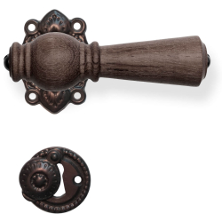 Holztrgriff - Gerucherte Eiche und brniertes Messing - Modell Kopenhagen 670